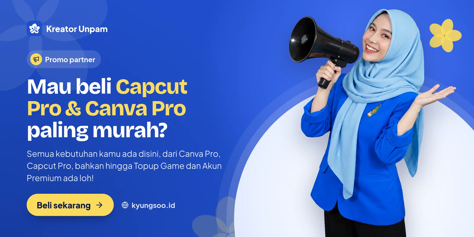 Mau beli Capcut Pro & Canva Pro paling murah?. Semua kebutuhan kamu ada disini, dari Canva Pro, Capcut Pro, bahkan hingga Topup Game dan Akun Premium ada loh! Beli sekarang.